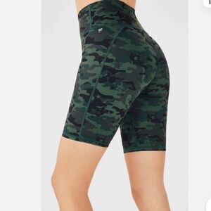 Fabletics Green Camo Athletic Shorts